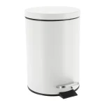 COȘ GUNOI CU CAPAC OTEL INOX 3L ROTUND - ALB | COȘURI DE GUNOI BAIE