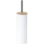 PERIE TOALETĂ INALTĂ METALICĂ CAPAC BAMBUS  - ALB COMPOZIȚIE BAMBUS + PVC + METAL