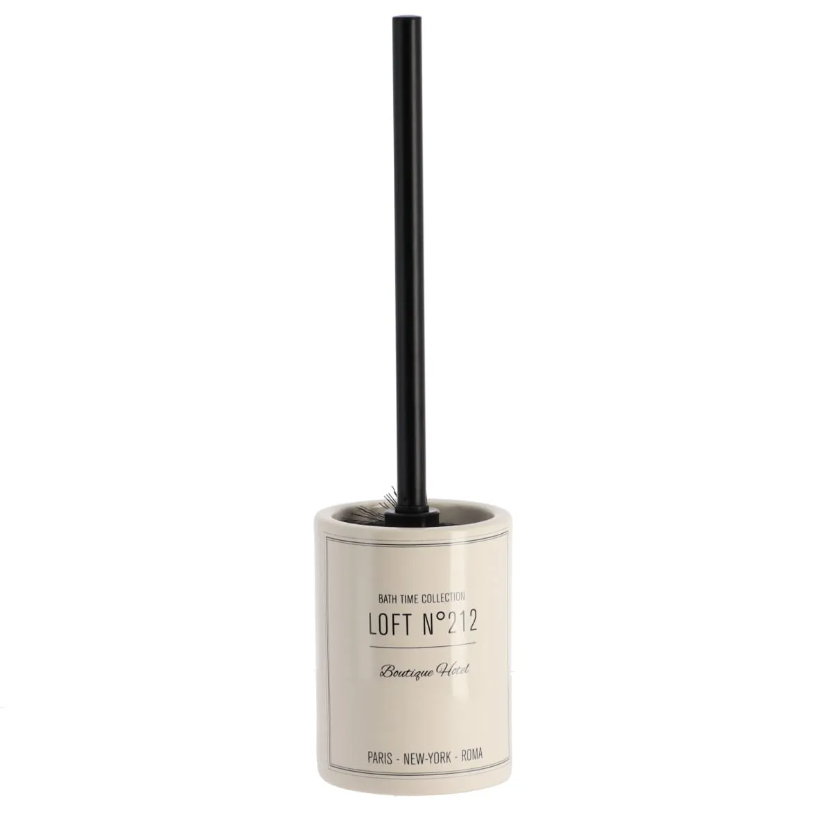6677716 PERIE TOALETĂ CERAMICA MANER OTEL INOX MODEL GRAFIC - ALB COMPOZIȚIE INOX - imagine 1