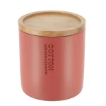 Cutiuță rotundă polirășină – Cărămiziu/Bamboo 9.5×11 cm