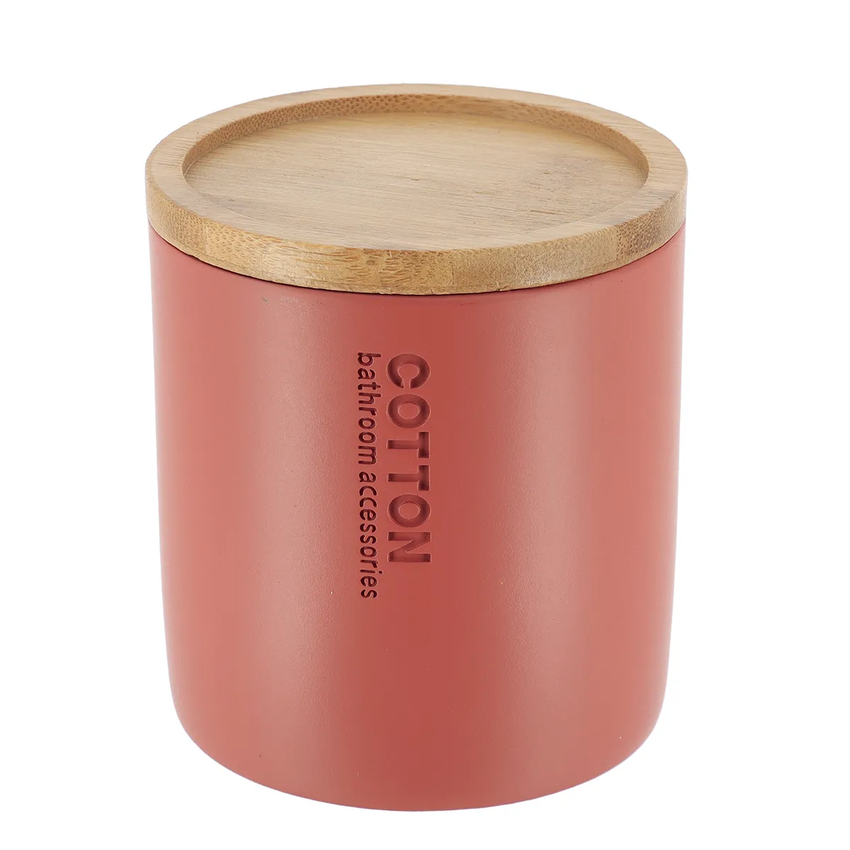 67101125 Cutiuță rotundă polirășină – Cărămiziu/Bamboo 9.5×11 cm - imagine 1