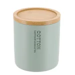 Cutiuță rotundă polirășină – Verde mentă/Bamboo 9.5×11 cm