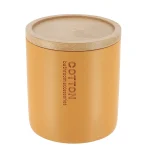 Cutiuță rotundă polirășină – Orange/Bamboo 9.5×11 cm
