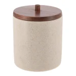 Cutiuță rotundă polirășină/acacia 10X12.7 CM