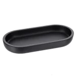 Tăviță ovală polirășină – Negru 19×9.5×2.5 cm