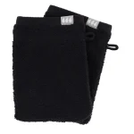 SET 2 X MĂNUȘI 15X21CM 100% BUMBAC - NEGRU | MĂNUȘI BAIE