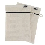 SET 2 X MĂNUȘI 15X21CM 100% BUMBAC MODEL FAGURE - ALB | MĂNUȘI BAIE