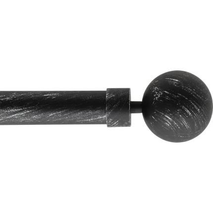 GALERIE PERDEA SIMPLA EXT 120-210 CM/FI28/GAIA – NEGRU/ARGINTIU MATERIAL FIER FORJAT