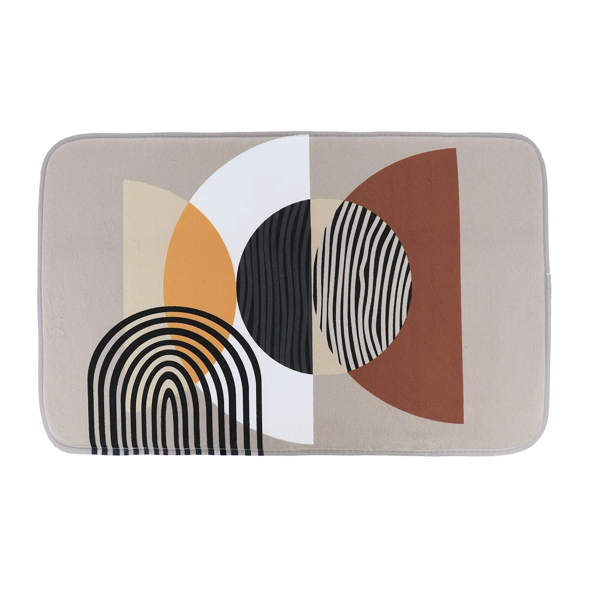 7701746 COVOR DE BAIE MICROFIBRA DESIGN GEOMETRIC 45X75 CM - MULTICOLOR CULOARE MULTICOLOR - imagine 1