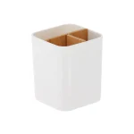 Organizator X3 BAMBOO 9X9X11 cm – Alb | Organizatoare baie