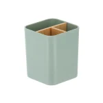Organizator X3 BAMBOO 9X9X11 cm – Verde mentă | Organizatoare baie