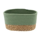 Coș mediu rectangular BUMBAC / IARBA DE MARE 21X13X12 cm – Kaki / Bej | Organizatoare baie