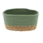 Coș mic rectangular BUMBAC / IARBA DE MARE 19X11X10 cm - Kaki / Bej | Organizatoare baie