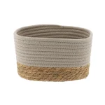 Coș mare rectangular BUMBAC / IARBA DE MARE 23X15X13,5 cm – Greige / Bej | Organizatoare baie
