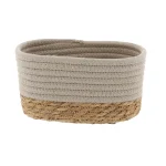 Coș mic rectangular BUMBAC / IARBA DE MARE 19X11X10 cm - Greige / Bej | Organizatoare baie