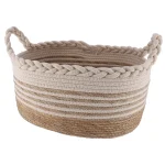 Coș rufe IUTA/BUMBAC/POLIESTER mare oval 38X28X18 cm - Natural/Bej | Organizatoare baie