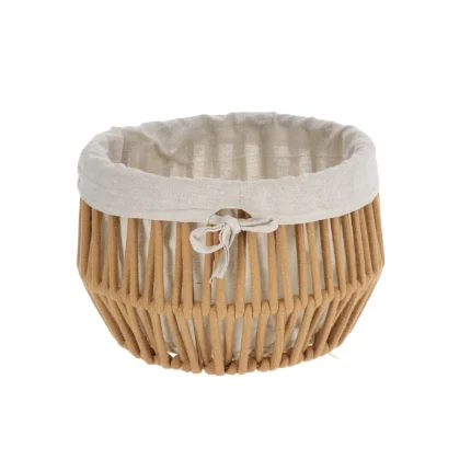 Coș rufe efect sfoară POLIESTER / BUMBAC 30X20 cm – Greige | Organizatoare baie