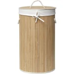 Coș rufe BAMBUS rotund cu capac 40,5X19X64 cm - BAMBOO / IN | Organizatoare baie