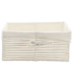 Coș depozitare HÂRTIE / METAL / IN 30X20,5X13,5 cm - Alb | Organizatoare baie