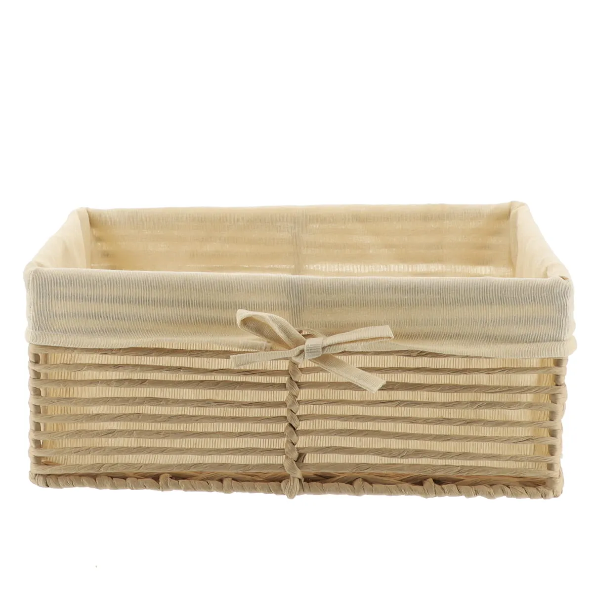 881910403 Coș depozitare HÂRTIE / METAL / IN 34X23,5X14 cm - Crem | Organizatoare baie - imagine 1