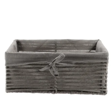 Coș depozitare HÂRTIE / METAL / IN 34X23,5X14 cm - Gri | Organizatoare baie