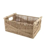 Coș depozitare HÂRTIE / METAL / LEMN 34X23,5X14 cm Natural | Organizatoare baie