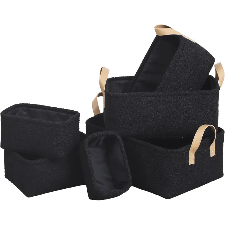 coș depozitare poliester negru set 6
