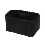 Coș depozitare rectangular POLIESTER finisaj pufos 22X14X10,5 CM – Negru | Organizatoare baie