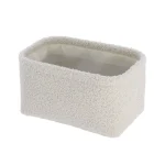 Coș depozitare rectangular POLIESTER finisaj pufos 22X14X10,5 CM – Alb | Organizatoare baie