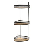 RAFT DE COLT 3 NIVELURI METAL/BAMBUS PODEA - NEGRU / BAMBOO | ETAJERE BAIE