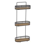 RAFT OVAL 3 NIVELURI METAL/BAMBUS PODEA - NEGRU / BAMBOO | ETAJERE BAIE