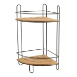 SUPORT COSMETICE COLT 2 RAFTURI METAL/BAMBUS CADDY - NEGRU / BAMBOO | ETAJERE BAIE