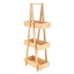 Raft 3 niveluri PIN/MDF 80x30x18,5 cm – Natural | Mobilier depozitare baie