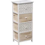Corp mobilier cu 4 sertare 86x37,5x27,5 cm - Natural/Gri imprimat | Mobilier depozitare baie