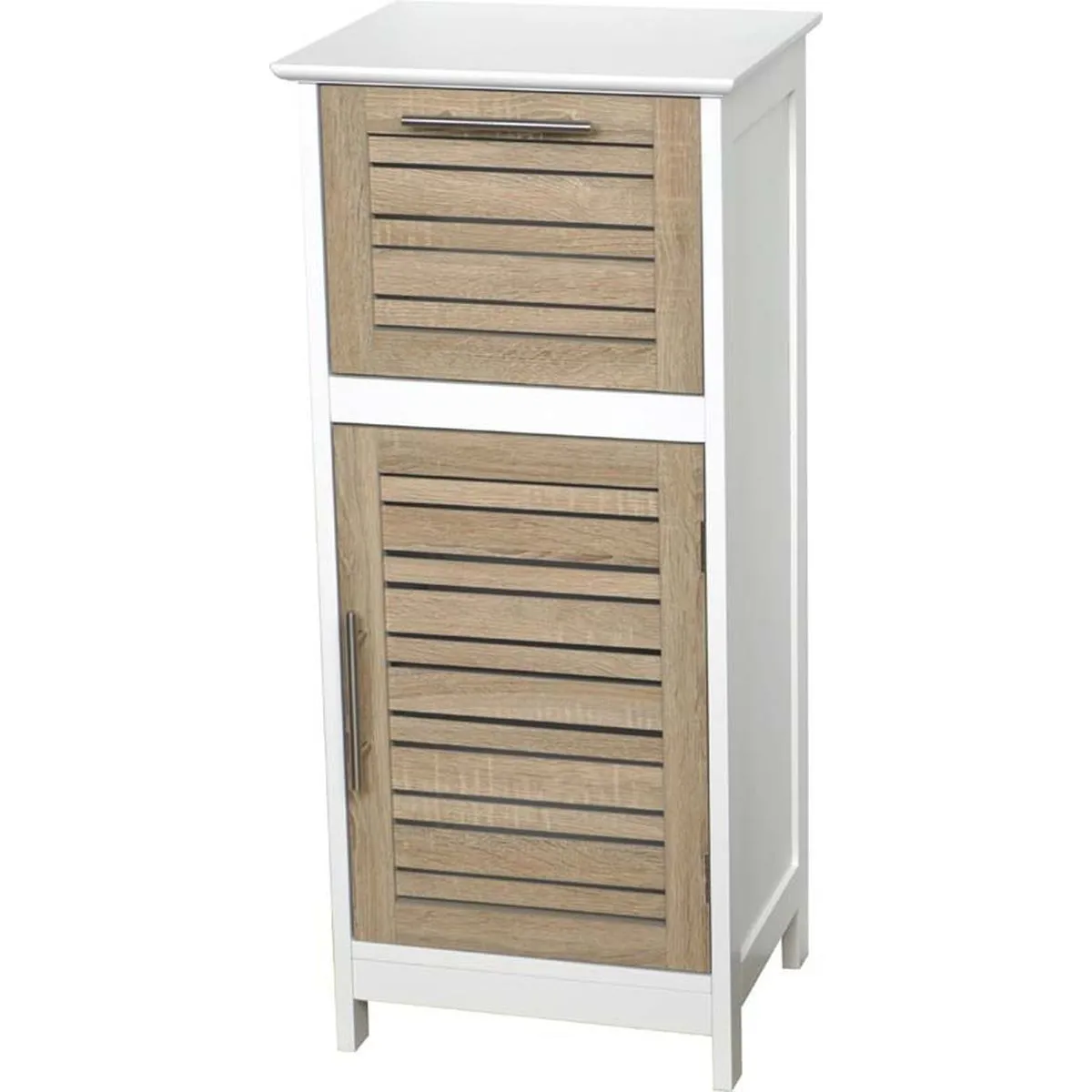 9902306 Mobilier baie MDF 1 ușă/1 sertar 83x30x36,5 cm - STOCKHOLM / Alb | Mobilier depozitare baie - imagine 1