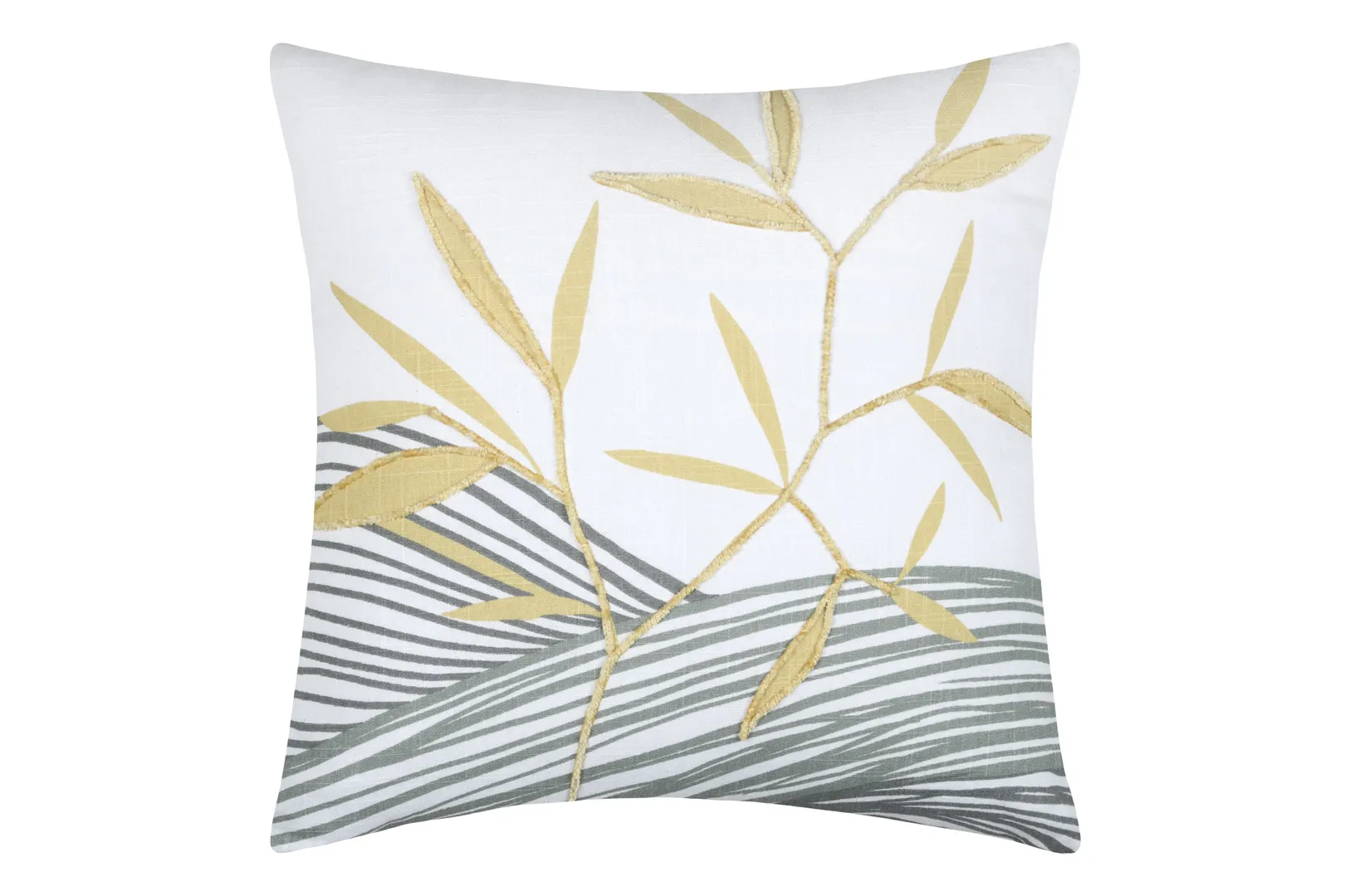 C0D326001_4 Pernă decorativă Yuki 40X40 cm, culoare muștar/gri, 100% bumbac - imagine 1