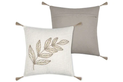 Pernă decorativă Hemera Crem/Gri 40X40 cm, culoare crem/greige, 100% bumbac - imagine 3