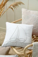 Pernă decorativă Dunes 40X40 cm, culoare alb, 55% bumbac 45% poliester - imagine 2