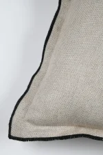 Pernă decorativă Aline 40X40 cm, culoare bej, cu paspoal negru, 81% bumbac 19% in - imagine 5