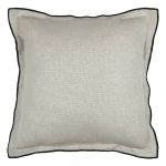 Pernă decorativă Aline 40X40 cm, culoare bej, cu paspoal negru, 81% bumbac 19% in