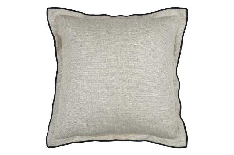 Pernă decorativă Aline 40x40 bej paspoal negru