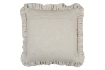Pernă decorativă Aline 40X40 cm, culoare bej, cu volan, 81% bumbac 19% in - imagine 4