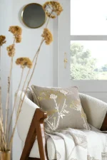 Pernă decorativă Oriana 40X40 cm, culoare natural, 55% bumbac 45% poliester - imagine 2