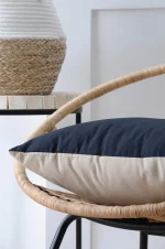 Pernă decorativă Duo 50X50 cm, culoare albastru/in, 100% bumbac - imagine 2