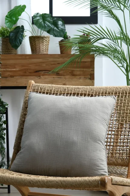Pernă decorativă Coline 45X45 cm, culoare natural, 100% bumbac - imagine 2