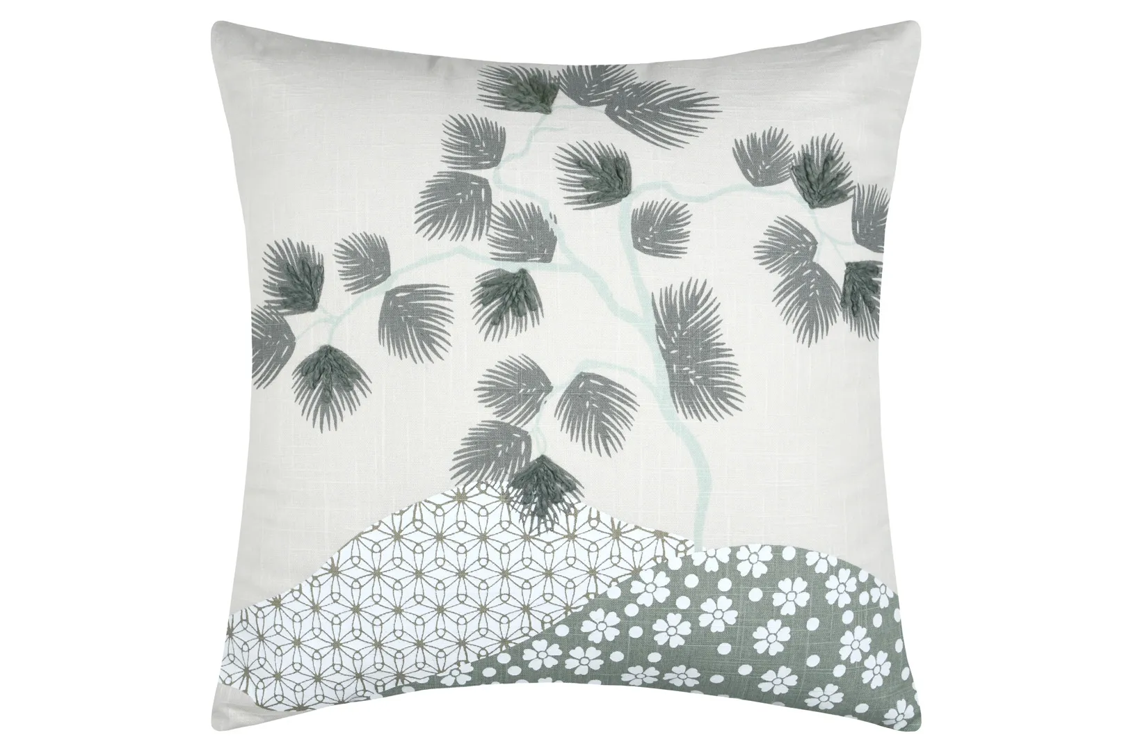 C1D326001_4 Pernă decorativă Yuki 45X45 cm, culoare bleu/gri, 100% bumbac - imagine 1