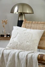 Pernă decorativă Balma 45X45 cm, culoare bej, 85% bumbac 15% in - imagine 2