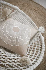 Pernă decorativă Nova 45X45 cm, culoare natural, 55% bumbac 45% poliester - imagine 2