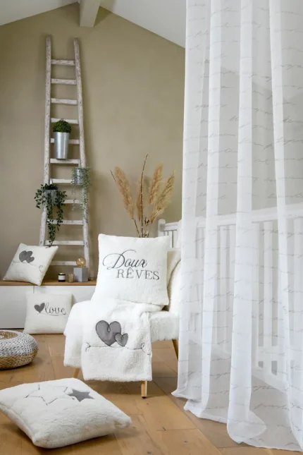 Pernă decorativă Doureve 45X45 cm, culoare greige, 100% poliester - imagine 6