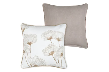 Pernă decorativă Oriana 45X45 cm, culoare natural, 55% bumbac 45% poliester - imagine 3